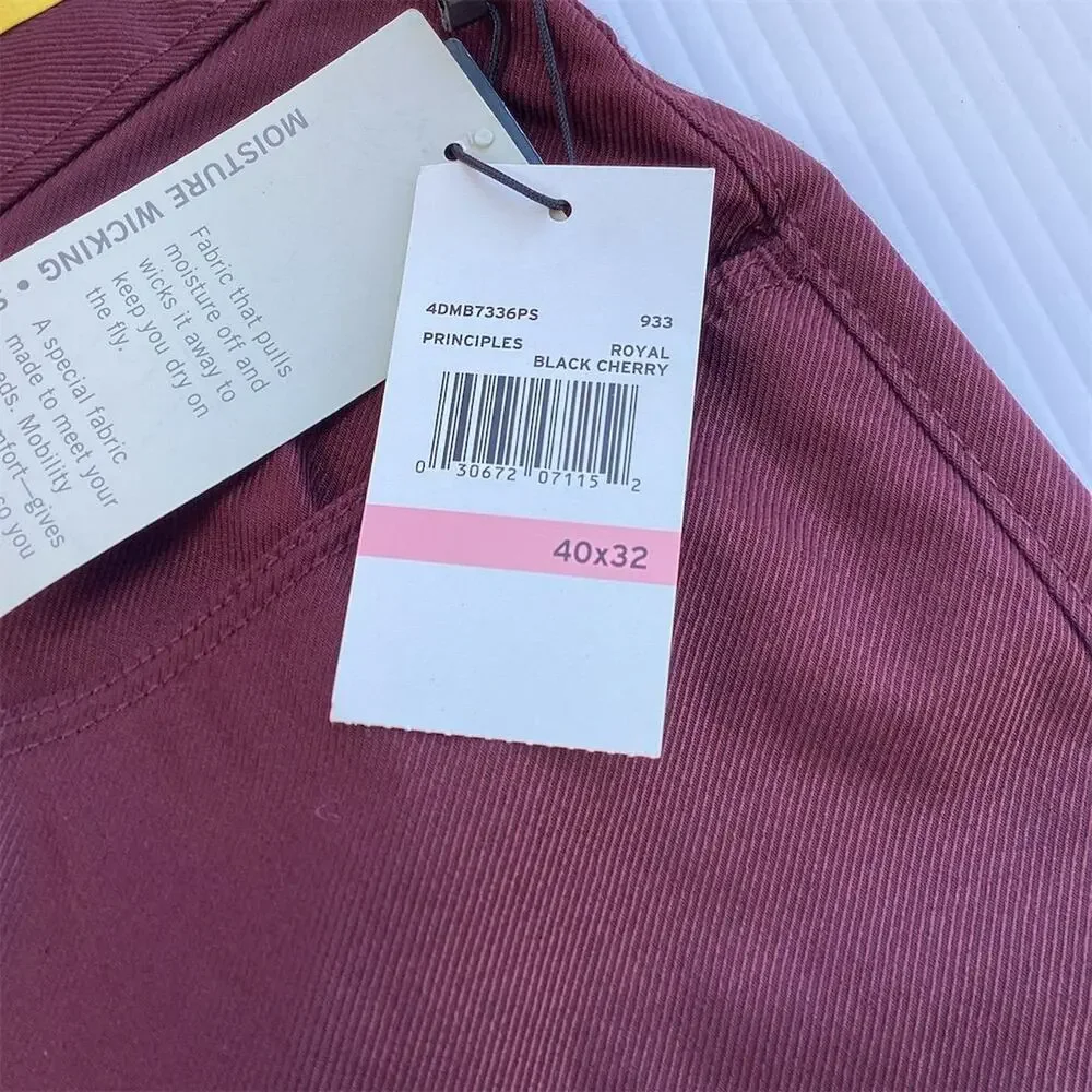 Perry Ellis Men's Slim Stretch Dress Pants Red Size 40x32‎